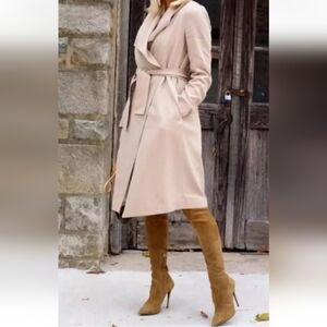 CLUB MONACO GIDEON NATURAL TAN LIGHT BELTED DRAPE TRENCH COAT XS